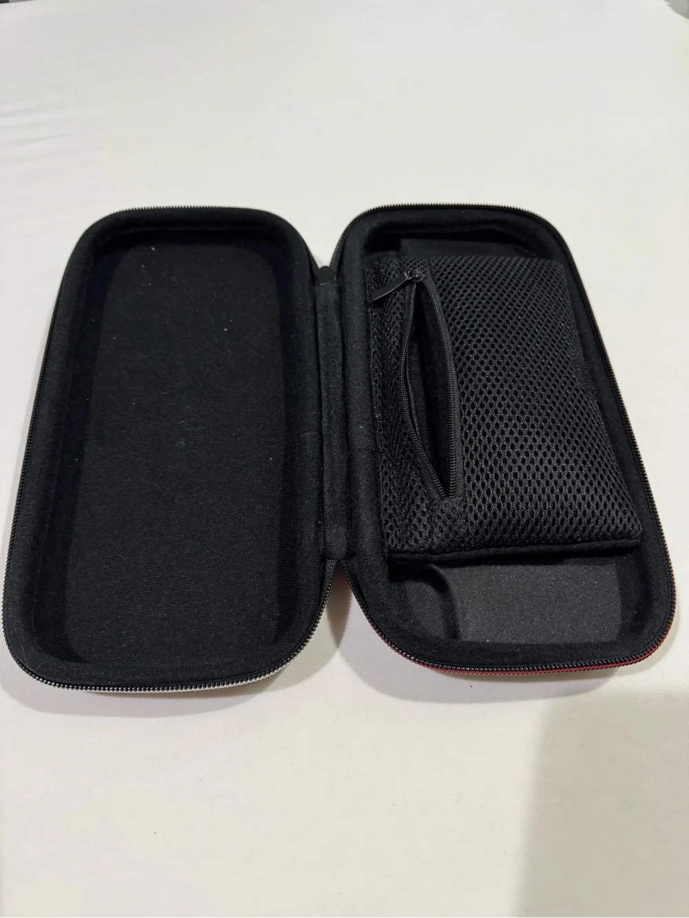 Nintendo Switch Official Hard Shell Travel Carrying Case Black Red Zipper